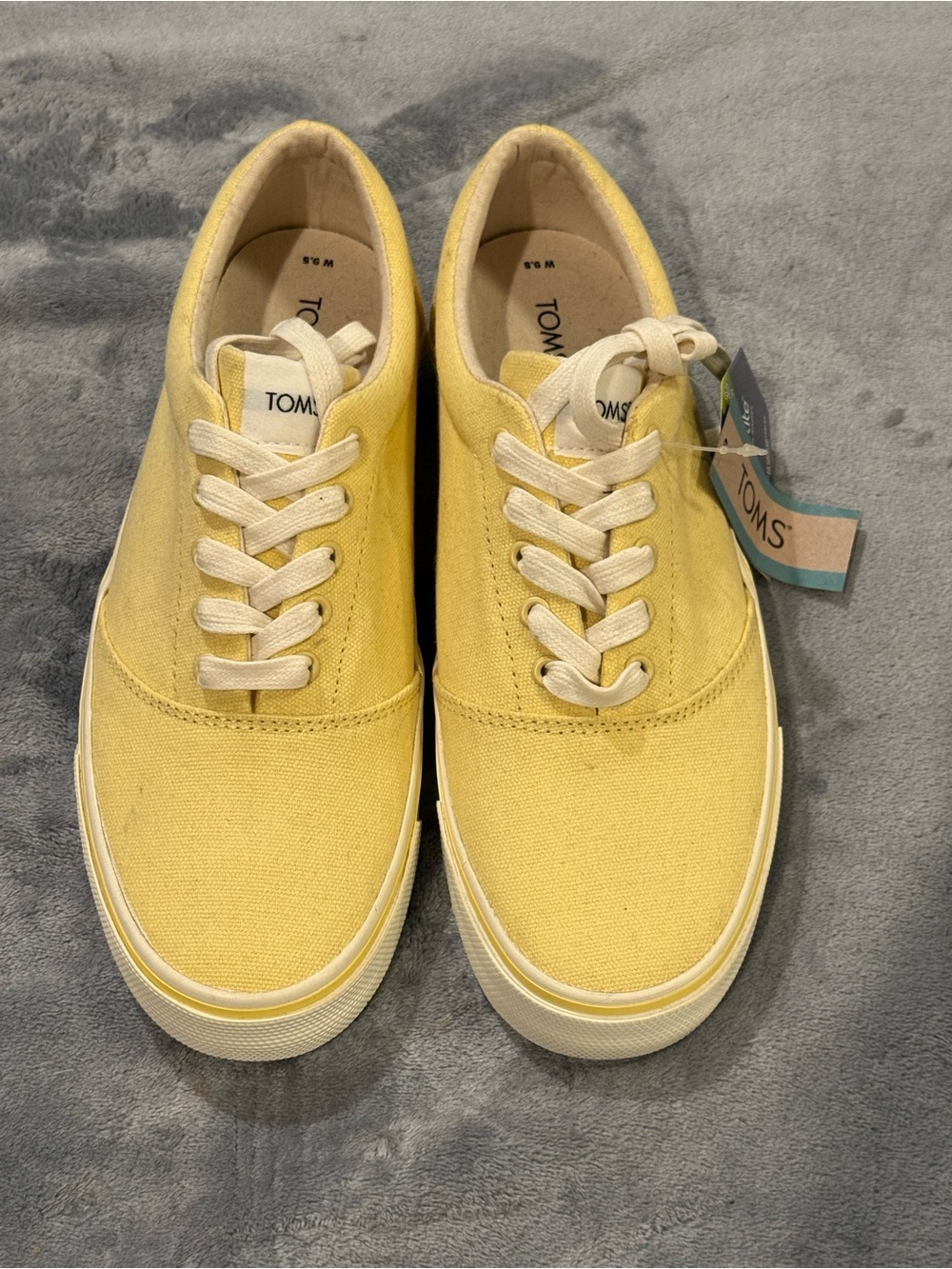 Tom’s women’s alpargata yellow lace up shoes size 9.5 NWT - Picture 5 of 6